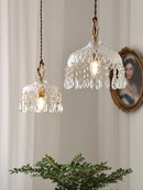 Axyaa Neoclassical Floral Chandelier & Brass Wall Lamp Set for Luxury Lighting