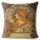 Beige Art Nouveau Gallery Cushion Cover for Home Decor - Axyaa