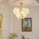Axyaa Leaf Crystal Chandelier - Elegant Modern Lighting for Living Room, Dining Room & Bedroom