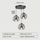 Axyaa Nordic Smoke Gray Glass Pendant Light Chandelier