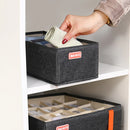 Axyaa Drawer Organizer Set - Gray, Foldable Closet Storage Box with Dividers