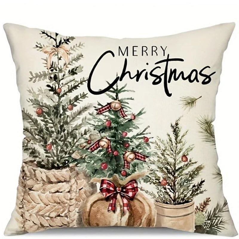 Merry Christmas Pillowcase by Axyaa for Home Living Room Sofa Decor