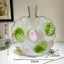 Axyaa Petal Pattern Glass Vase Creative Transparent Flower Pot Desk Decoration Aesthetic Floral Vase