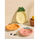 Axyaa Ceramic Dessert Plate: Aesthetic Tea Table Snack Salad Plate, Underglaze Color