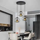 Axyaa Smoke Gray Glass Pendant Light Chandelier for Kitchen Island