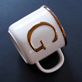 Axyaa Light Luxury Nordic Bone Couple Cup - Gold Relief Ceramic Mug