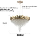 Axyaa Gold K9 Crystal Pendant Light for Bedroom Living Room Dining Kitchen