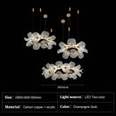 Axyaa Art Carving Bauhinia French Restaurant Glass Pendant Light