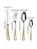 Axyaa 24pc Stainless Steel Tableware Set for Family Dining