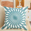 Axyaa Olive Green Yellow Floral Embroidery Pillow Cover 45x45cm Square Home Decoration