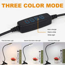 Axyaa LED Clamp Desk Lamp 3 Color 10 Brightness Flexible Gooseneck Book Light
