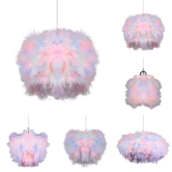Nordic Feather Pendant Light Chandelier by Axya - Colorful LED Fixture for Living Room