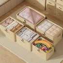 Storage Box with Lid by Axyaa: Foldable Organizer Bag for Closet Quilts & Clothes