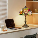 Axyaa 12“ Stained Glass Table Lamp - Bedroom, Living Room, Office Decor