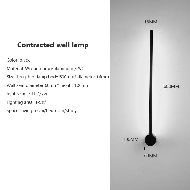 Axyaa Rotatable RGB LED Wall Lamp 60/80/100cm for Bedroom Living Room Decor