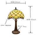 Axyaa Beige Bead Table Lamp Tiffany Style European Retro Glass 220V E27 Metal Base