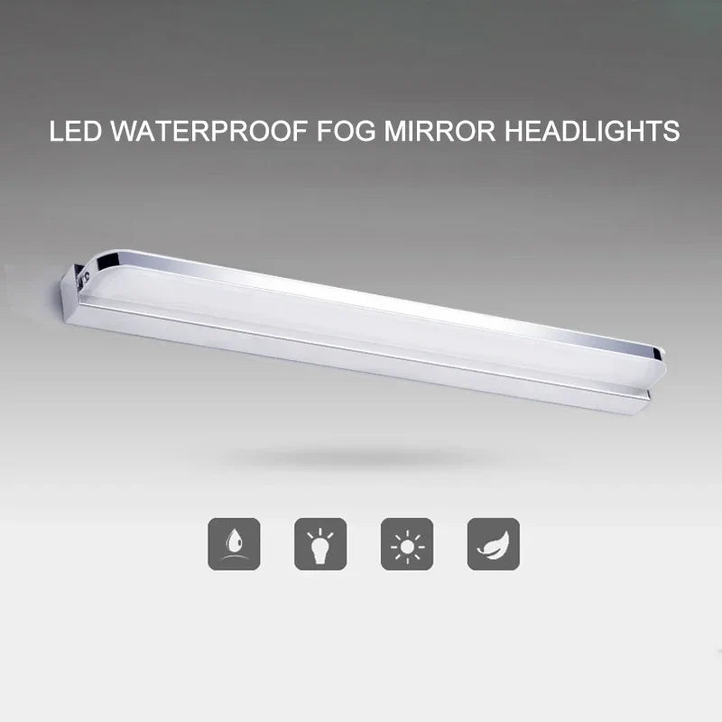 Axyaa Modern Stainless Steel LED Mirror Light for Chic Vanity Lighting