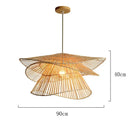 Axyaa Rattan Chandelier: Handmade Multi Story Pendant Lamp for Modern Living Room