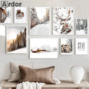 Nordic Winter Forest Wood Wall Art Print by Axyaa