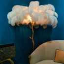 Axyaa Modern Ostrich Hair LED Floor Lamp for Hotel Living Room Lighting