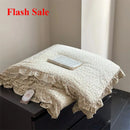 Axyaa Knitted Cotton French Floral Print Lace Summer Quilt