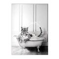 Nordic Elephant Giraffe Bathtub Wall Art Canvas by Axyaa