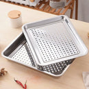 Axyaa Stainless Steel Food Storage Tray Shallow Drain Trays for Kitchen Organization