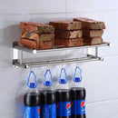 Axyaa Stainless Steel Wall Mounted Towel Rack Shelf for Bathroom and Kitchen