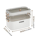 Axyaa 3-Tier Transparent First Aid Organizer Box with Lockable Pill Case
