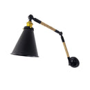 Axyaa Industrial Iron Folding Wall Lamp with Hemp Rope Detail