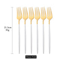 Axyaa Mirror Stainless Steel Dinner Fork Set - 6Pcs Flatware Gold Silverware