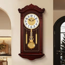 Axyaa Vintage Wooden Quartz Wall Clock for Living Room Home - Silent European Design