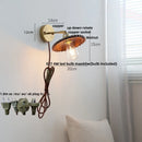 Axyaa Nordic LED Wall Lamp Walnut Wood Stair Light - Modern Indoor Pull Chain Switch