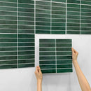 Axyaa Green Tile Sticker, 3D Self-adhesive Backsplash for Bathroom Walls, 30x30cm