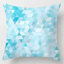 Axyaa Blue Geometric Marble Pillow Cover - Decorative Throw Cushion Case