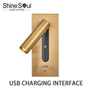 Axyaa Wall Lamp with USB Charging, 3W LED Embedded Light for Bedroom and Hotel