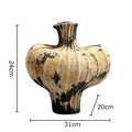 Axyaa Sandstone Ceramic Vase with Artificial Flowers for Desk and Home Decoration