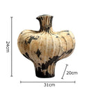 Axyaa Sandstone Ceramic Vase with Artificial Flowers for Desk and Home Decoration