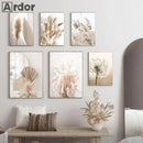 Pampas Grass Canvas Painting Poster by Axyaa - Scandinavian Art for Living Room