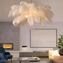 Axyaa Ostrich Feather LED Pendant Chandelier for Living Room and Bedroom