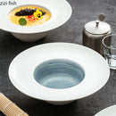 Axyaa Circular Ceramic Straw Hat Bowl for Molecular Cuisine and Desserts