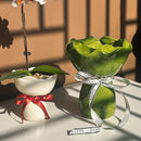 Axyaa Ceramic Vase Ribbon Bouquet Home Decoration Floral Arrangement Bridal Bouquet