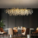Axyaa Crystal LED Pendant Lights Gold Branch Chandelier Fixture