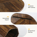 Axyaa Rustic Oval Dining Table, Wood Kitchen Table for 4-6 People