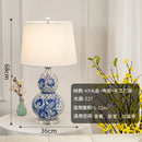 Axyaa Luxury Crystal Gourd Ceramic Table Lamp | High-End Embossed Bedroom Bedside Lamp