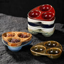Axyaa Ceramic Three Grid Seasoning Dish Set - Molecular Cuisine Tableware