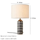 Axyaa Black White Stripe Marble Table Lamp LED Vintage Desk Light