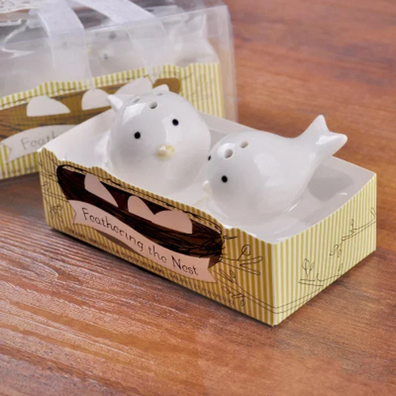Axya Magpie Bird Seasoning Jar - Kitchen Ceramic Salt & Pepper Bottle, Korean Cartoon Design