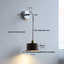 Axyaa Walnut Ash LED Wall Sconce, Adjustable Japanese Style Stair Light Fixtures