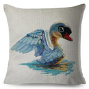 Axyaa Watercolor Animal Pillowcase - Cute Cartoon Design for Living Room Sofa